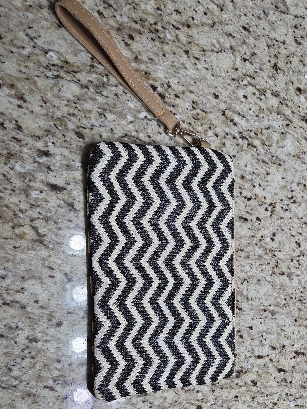 Wristlet Clutch in Black and Cream